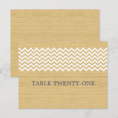 Ivory Rustic Chevron Table Number Briefkaart (Voorkant / Achterkant)