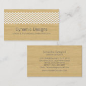 Ivory Rustic Chevron Visitekaartje (Voorkant / Achterkant)