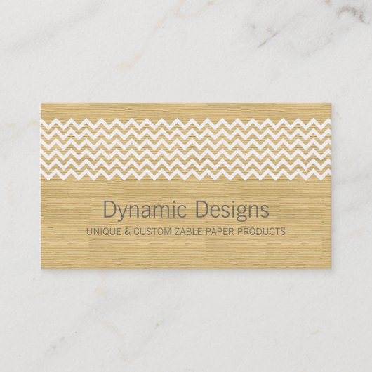 Ivory Rustic Chevron Visitekaartje (Voorkant)