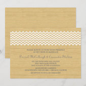 Ivory Rustic Chevron Wedding Invite Kaart (Voorkant / Achterkant)