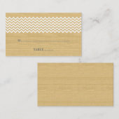 Ivory Rustic Chevron Wedding Place Card Plaatskaartje (Voorkant / Achterkant)