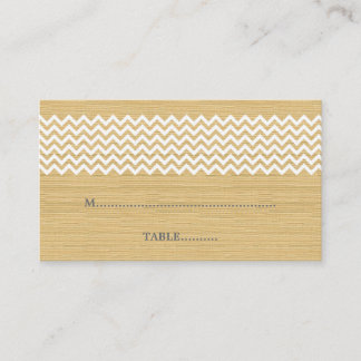 Ivory Rustic Chevron Wedding Place Card Plaatskaartje