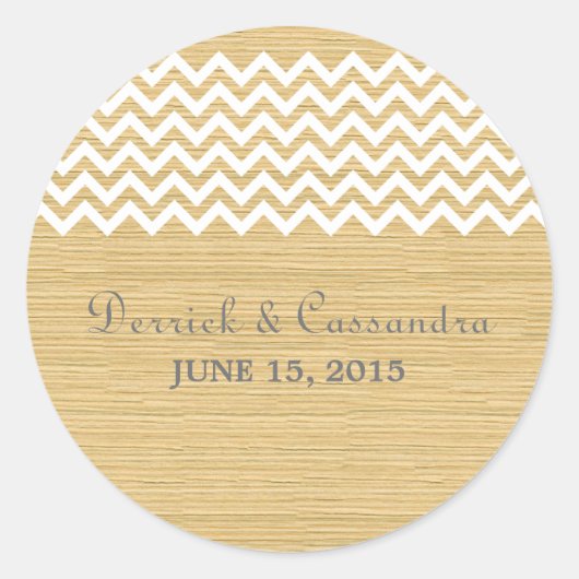 Ivory Rustic Chevron Wedding Stickers (Voorkant)