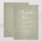 Ivory Rustic Country Barn Wood Wedding Invitations Kaart (Voorkant / Achterkant)
