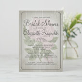 Ivory Rustic Floral Bridal Shower Invitations Kaart (Staand voorkant)
