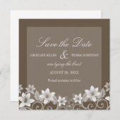 Ivory Rustic Floral Save the Date Invite (Voorkant / Achterkant)