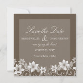 Ivory Rustic Floral Save the Date Invite (Voorkant)