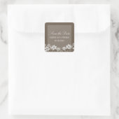 Ivory Rustic Floral Save the Date Stickers (Tas)