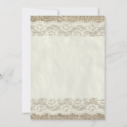 Ivory Rustic Lace Bridal Shower Invitations Kaart (Achterkant)