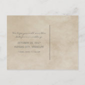 Ivory Rustic Lace Save the Date Briefkaart (Achterkant)