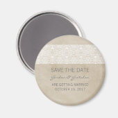Ivory Rustic Lace Save the Date Magnet (Voorkant / Achterkant)