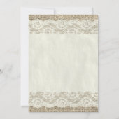 Ivory Rustic Lace Wedding Invitations Kaart (Achterkant)