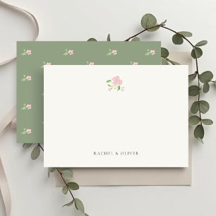 Ivory & Sage   Blush Bloemstuk Platte Trouw Dank J Bedankkaart