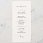 Ivory & Sage | Chic Blush Bloemen Huwelijksprogram Programmakaart (Achterkant)