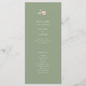 Ivory & Sage | Chic Blush Bloemen Huwelijksprogram Programmakaart (Voorkant)