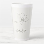 Ivory Sage Green Botanical Line Art Minimalist Zen Latte Mok (Voorkant)