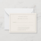 Ivory sage green wedding response RSVP Notitiekaartje (Voorkant)
