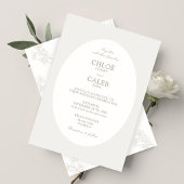 Ivory & Sand | Botanische Ovale Trouwkaart Kaart