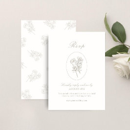 Ivory & Sand | Chic Bloemend Huwelijk  RSVP Kaartje