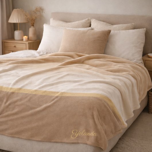 Ivory Sand Gradient Fleece Blanket
