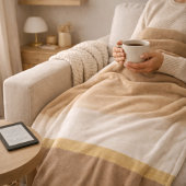 Ivory Sand Gradient Fleece Blanket Deken