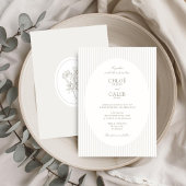 Ivory & Sand | Ovale botanische trouwkaart met str Kaart