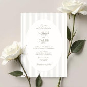 Ivory & Sand | Ovale botanische trouwkaart met str Kaart