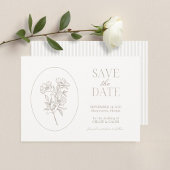 Ivory & Sand | Streep Bloemen Bruiloft Save the Da Date