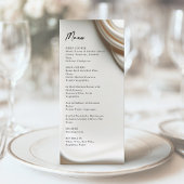 Ivory satin elegance wedding menu