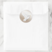 Ivory Satin Pearl en Dove Wedding Sticker (Tas)