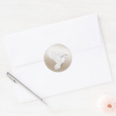 Ivory Satin Pearl en Dove Wedding Sticker (Envelop)