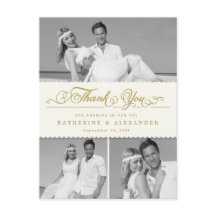 Ivory Scalloped Band 3 Foto Weddenschap Bedankt Po