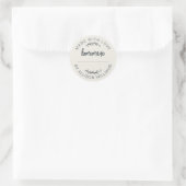 Ivory Script Gemaakt Met Liefde Thuisgemaakte Voed Ronde Sticker (Tas)
