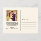  Ivory Script Weduwfoto Hartelijk dank Briefkaart (Achterkant)