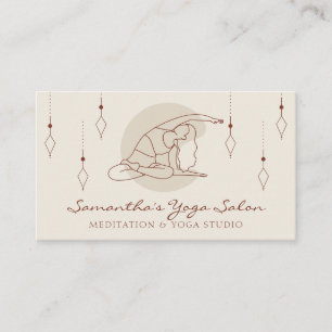 Ivory Secret Geometry Pose Yoga Pilates Gym Salon Visitekaartje