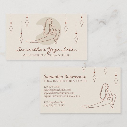 Ivory Secret Geometry Yoga Pilates Fitness Gym Visitekaartje (Voorkant / Achterkant)