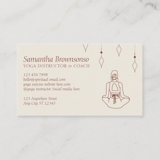 Ivory Secret Geometry Yoga Pilates Gym Trainer Visitekaartje (Achterkant)