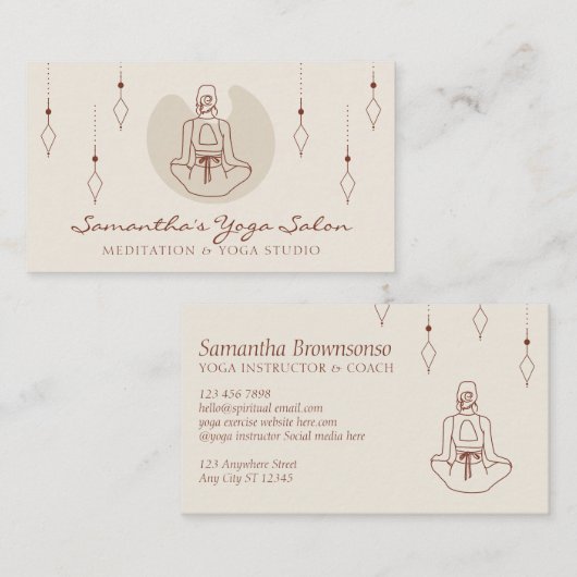 Ivory Secret Geometry Yoga Pilates Gym Trainer Visitekaartje (Voorkant / Achterkant)