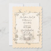 Ivory Shiny Elegant Sparkly Frame Wedding Kaart (Voorkant)