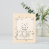 Ivory Shiny Elegant Sparkly Save the Date Briefkaart (Staand voorkant)