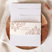 Ivory Sienna Classic Elegant Script Wedding Uitnodigingen Wikkel