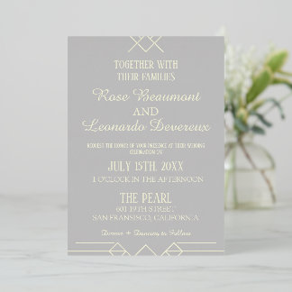 Ivory & Silver Luxe Wedding Invitation Folie Uitnodiging