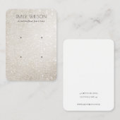 Ivory Silver Sparkle Glitter 2 Verouderde Vertonin Visitekaartje (Voorkant / Achterkant)