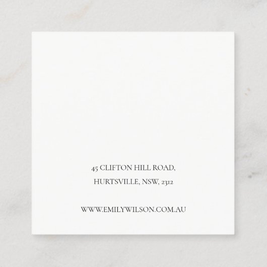 Ivory Silver Sparkle Glitter Shiny Eariny Display Vierkante Visitekaartje (Achterkant)