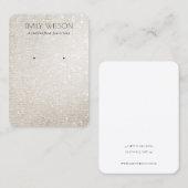 Ivory Silver Sparkle Glitter Shiny Eariny Display Visitekaartje (Voorkant / Achterkant)