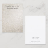 Ivory Silver Sparkle Glitter Shiny Eariny Display Visitekaartje (Voorkant / Achterkant)