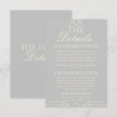 Ivory & Silver Wedding Details Enclosure Card Informatiekaartje (Voorkant / Achterkant)
