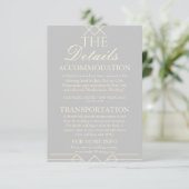 Ivory & Silver Wedding Details Enclosure Card Informatiekaartje (Staand voorkant)
