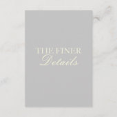 Ivory & Silver Wedding Details Enclosure Card Informatiekaartje (Achterkant)