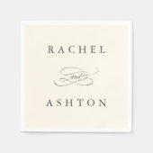 Ivory Simple Elegant Wedding Napkins Servet (Voorkant)